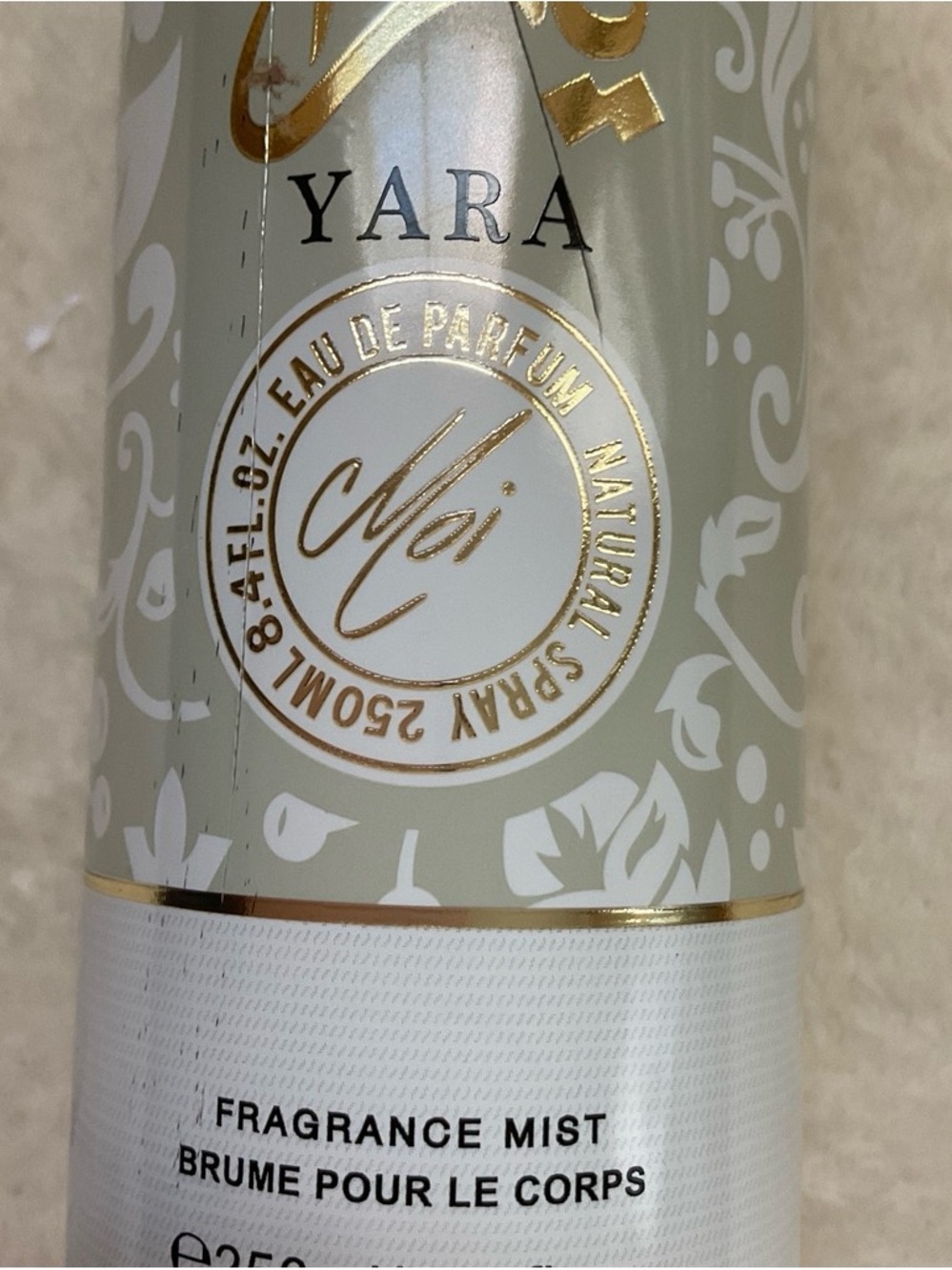 Yara Fragrance Mist - Light Gray with Gold Cap - Picture 4 of 4